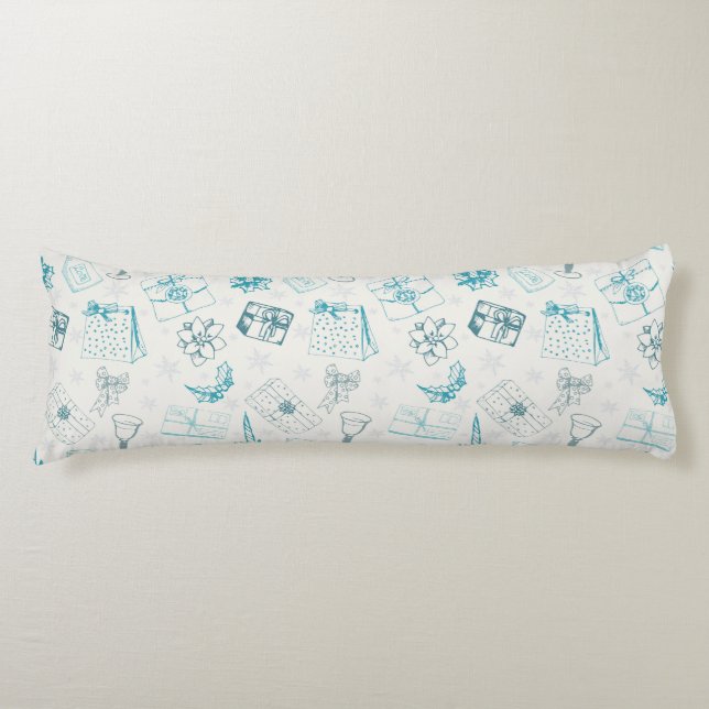 Colourful vintage christmas pattern body cushion (Front)