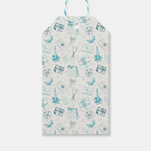 Colourful vintage christmas pattern gift tags