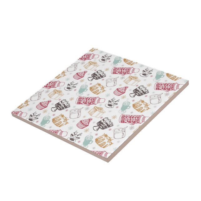Colourful vintage christmas pattern tile (Side)