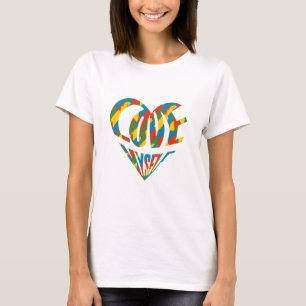 Colourful Vintage Cute Heart Love Myself Pop Art T-Shirt