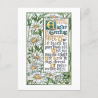 Colourful Vintage Easter Greeting with Daisies