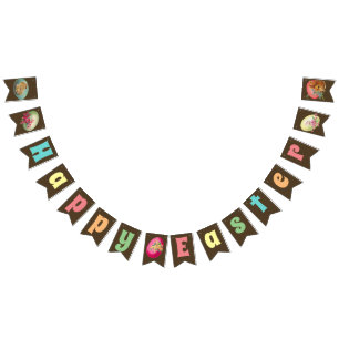Colourful Vintage Eggs   Easter Party Bunting