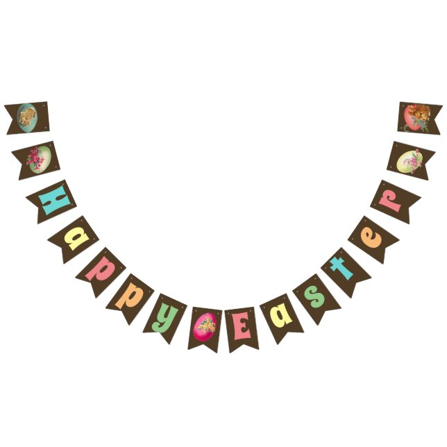 Colourful Vintage Eggs | Easter Party Bunting (All)