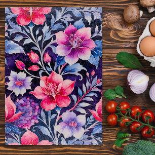 Colourful Vintage Fabric Art Chopping Board