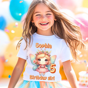 Colourful vintage fairy butterfly birthday  T-Shirt
