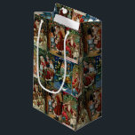 Colourful Vintage Father Christmas Collage Small Gift Bag<br><div class="desc">Colourful vintage repeating holiday pattern featuring collage of restored Victorian greeting card illustrations depicting festive scenes of Father Christmas.</div>