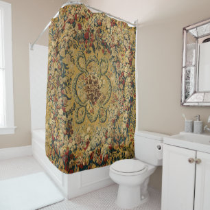 Colourful Vintage Floral Carpet Pattern Shower Curtain