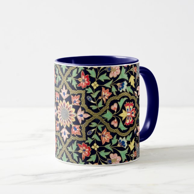 Colourful Vintage Floral Indian Mandala Pattern  Mug (Front Right)