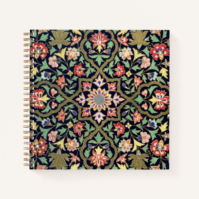 Colourful Vintage Floral Indian Mandala Pattern  Notebook (Front)