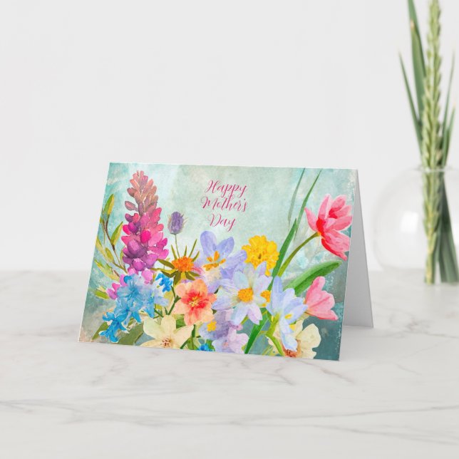 Colourful Vintage Floral Mother's Day Card (Front)