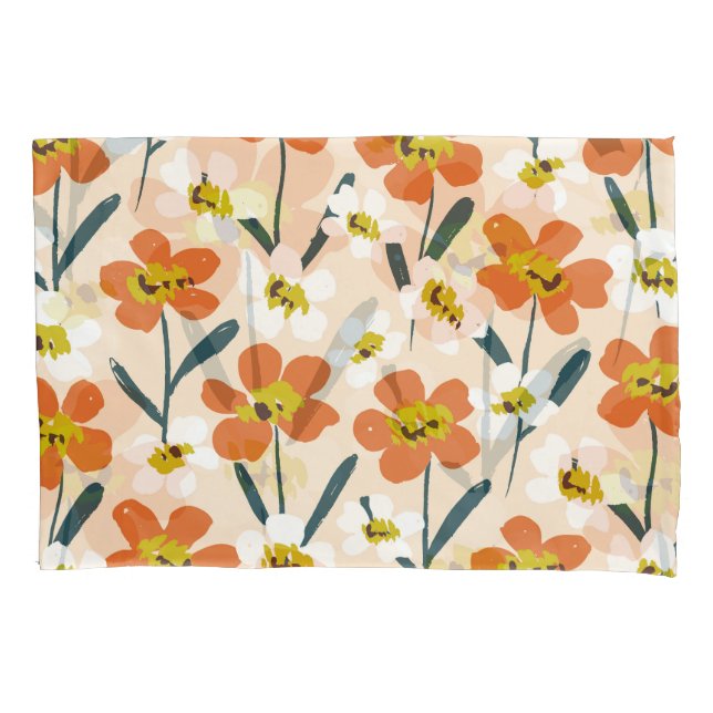 Colourful, vintage floral pattern. pillowcase (Front)