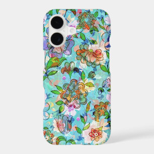 Colourful Vintage Flowers Pattern Collage