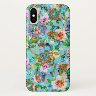 Colourful Vintage Flowers Pattern Collage Case-Mate iPhone Case