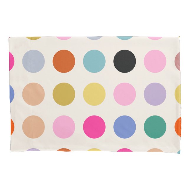 Colourful Vintage Geometric Dots Pillowcase (Front)
