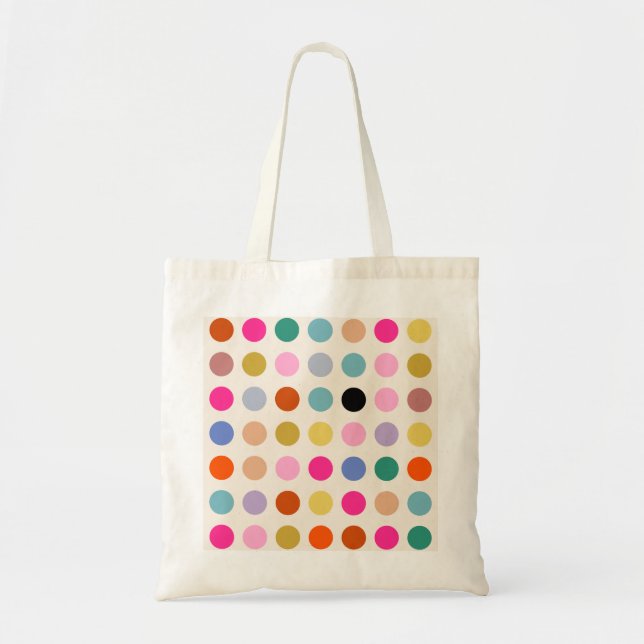Colourful Vintage Geometric Dots Tote Bag (Front)