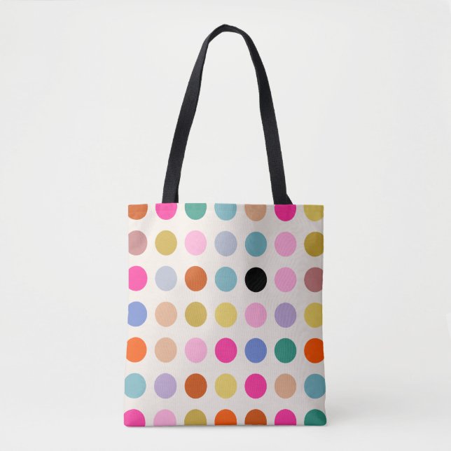 Colourful Vintage Geometric Dots Tote Bag (Front)