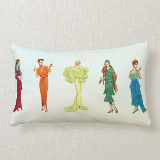 Colourful Vintage Hollywood Fashion Models Lumbar Cushion
