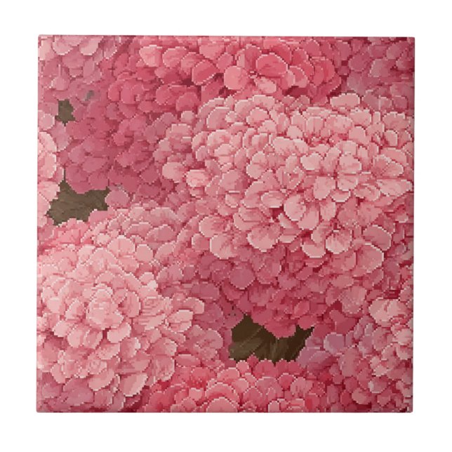 Colourful Vintage Hydrangeas  Tiles  For Bathroom  (Front)