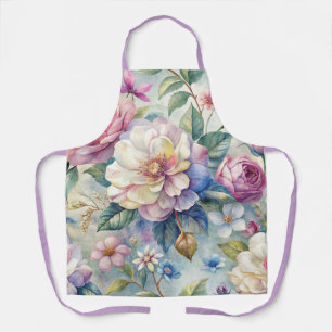 Colourful Vintage Inspired Floral Pattern Apron