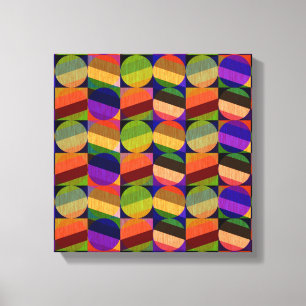 Colourful Vintage Inspired Pattern Canvas Print