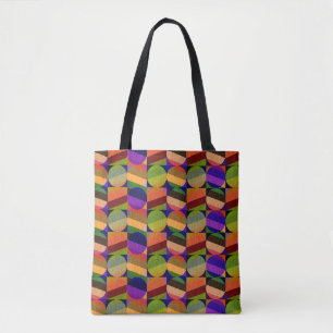Colourful Vintage Inspired Pattern Tote Bag