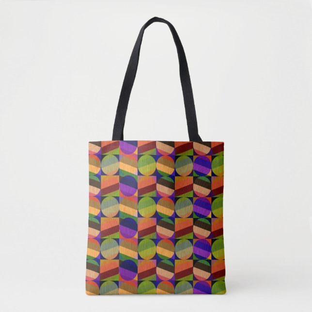 Colourful Vintage Inspired Pattern Tote Bag (Front)