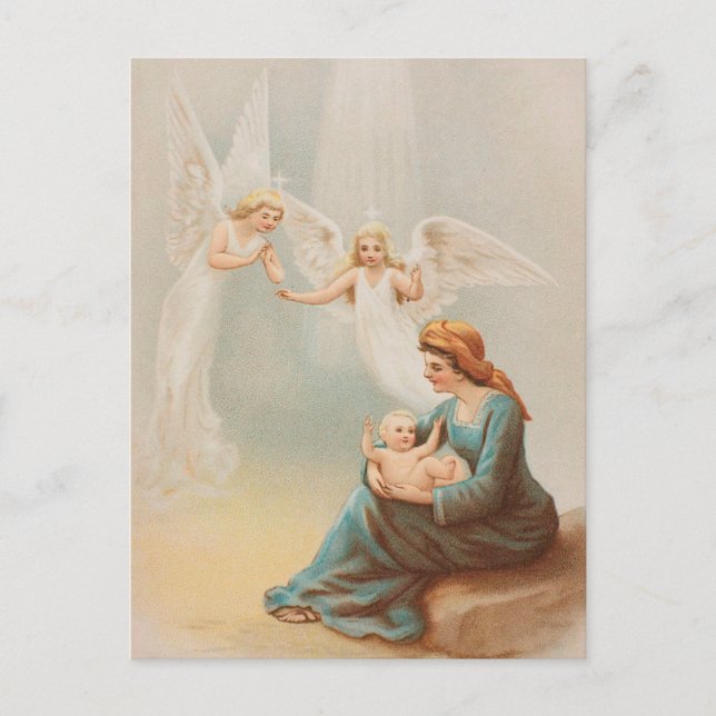 Colourful vintage Mary with baby Jesus card (Front)