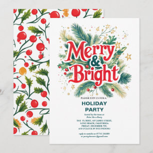 Colourful Vintage Merry & Bright Christmas Party