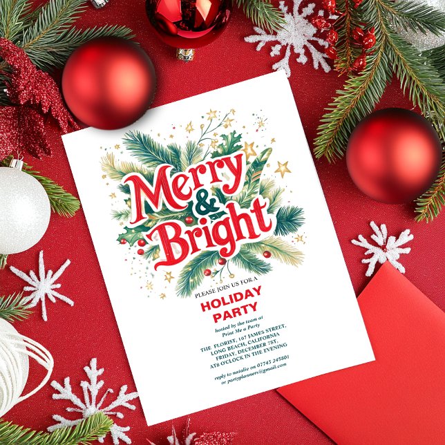 Colourful Vintage Merry & Bright Christmas Party  (Creator Uploaded)