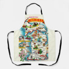 Colourful Vintage Michigan Map Apron