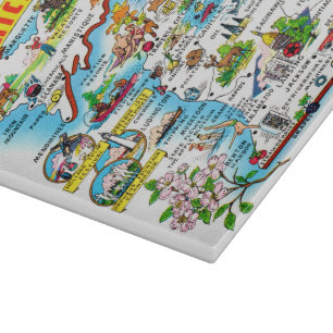 Colourful Vintage Michigan Map  Cutting Board