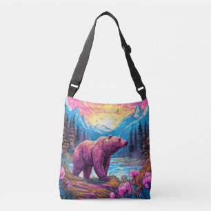 Colourful Vintage Outdoor Illustration Crossbody Bag