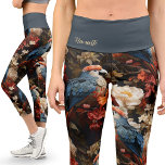 Colourful Vintage Parrot Print Floral Yoga Capri Leggings<br><div class="desc">Vintage Parrot Print Capri Leggings | Yoga Apparel. Step into elegance with my Vintage Parrot Print Capri Leggings, complete with customisable text for a personal touch. Whether it's yoga class or a workout session, these leggings feature a stunning design inspired by the Victorian era. The thick waistband ensures comfort during...</div>