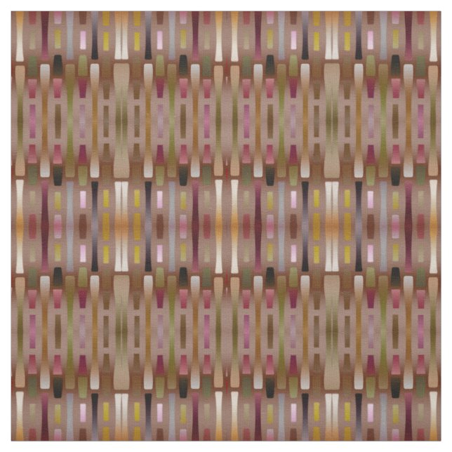 Colourful Vintage Retro Chic Nouveau Deco Pattern Fabric (Swatch)