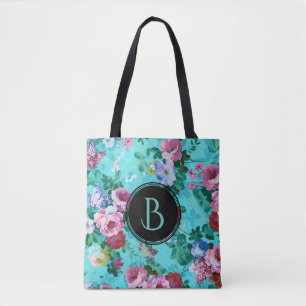 Colourful Vintage Roses Floral Collage Tote Bag