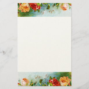 Colourful Vintage Roses Stationery