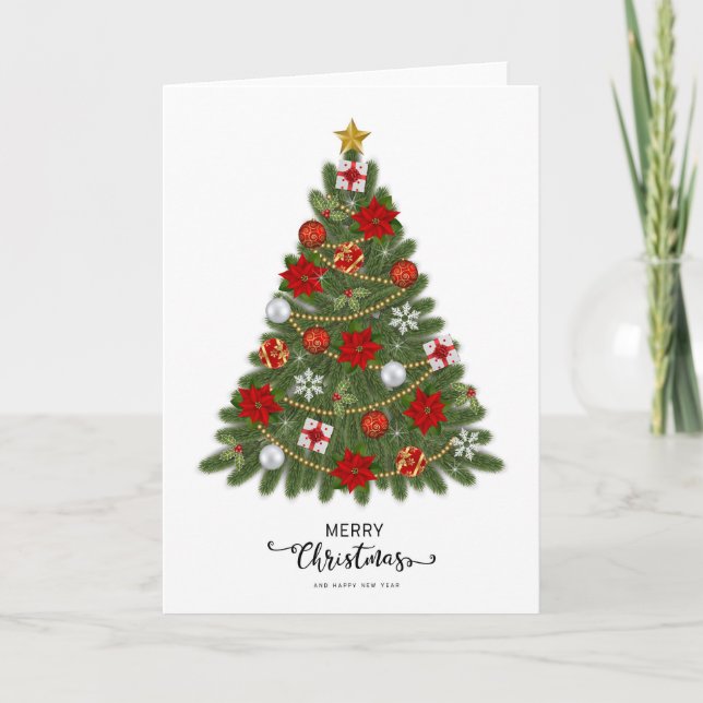 Colourful Vintage Rustic Merry Christmas Holiday Card (Front)