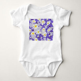 Colourful Vintage: Seamless Flower Pattern Baby Bodysuit