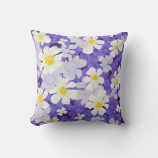 Colourful Vintage: Seamless Flower Pattern Cushion