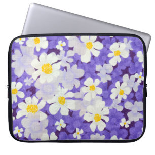 Colourful Vintage: Seamless Flower Pattern Laptop Sleeve