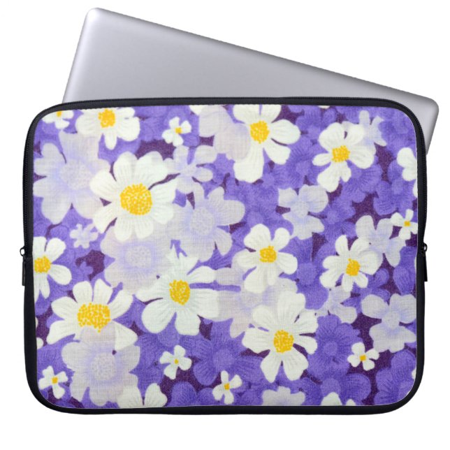 Colourful Vintage: Seamless Flower Pattern Laptop Sleeve (Front)
