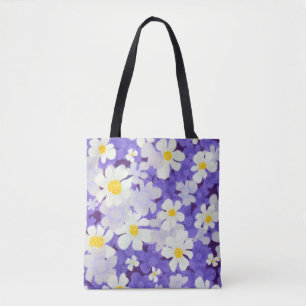 Colourful Vintage: Seamless Flower Pattern Tote Bag