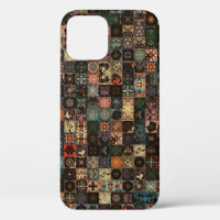 Colourful vintage seamless pattern with floral and