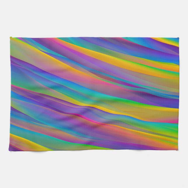 Colourful Vintage Spectrum Waves | Kitchen Towel (Horizontal)