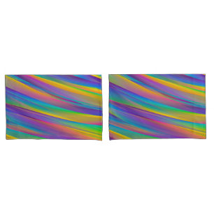 Colourful Vintage Spectrum Waves Pillowcase