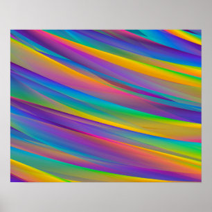 Colourful Vintage Spectrum Waves Poster