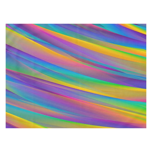 Colourful Vintage Spectrum Waves | Tablecloth (Front (Horizontal))