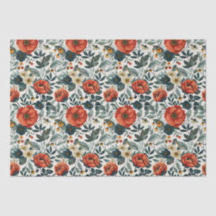 Colourful Vintage Style Floral Tissue Paper