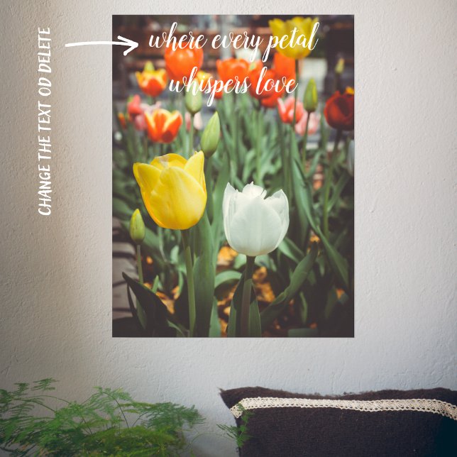 Colourful vintage style spring tulips  poster (Creator Uploaded)