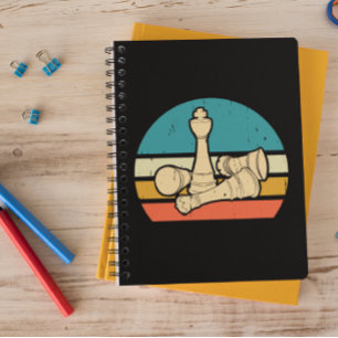 Colourful Vintage Sunset Chess Pieces Notebook